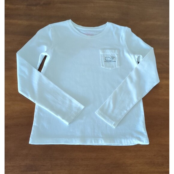 Vineyard Vines Santa Hat Long Sleeve 100% Cotton Tee Boys Size Medium GUC - Picture 2 of 7